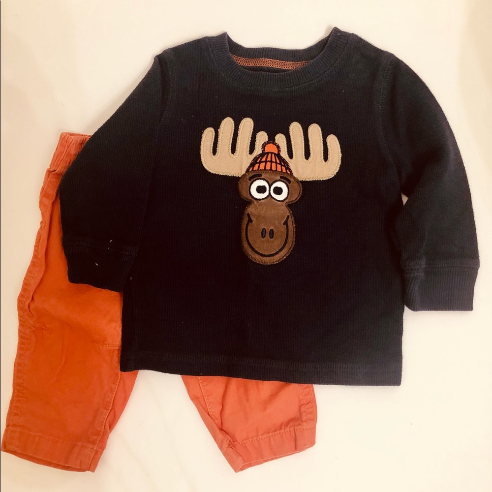 Moose Ribbed Crew Neck size 9 months